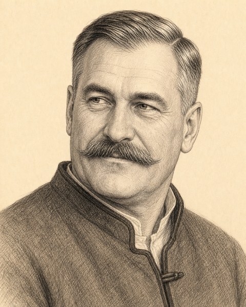 Hand-sketched portrait of Tomasz Lewandowski