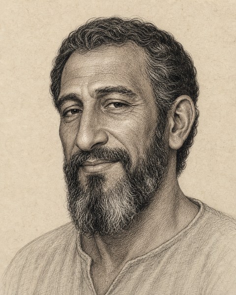 Hand-sketched portrait of Noah son of Lamech