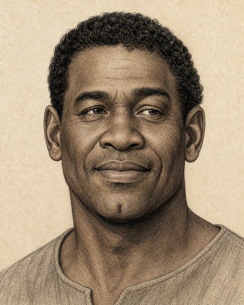 Hand-sketched portrait of Ham son of Noah