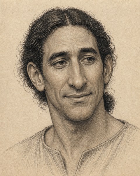 Hand-sketched portrait of Japheth son of Noah