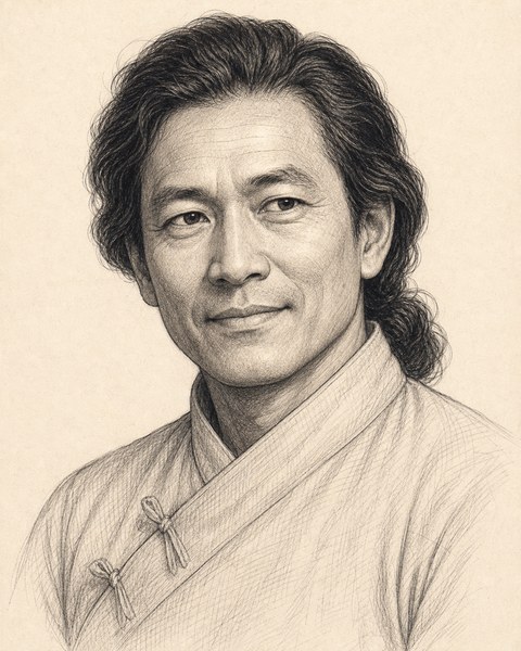 Hand-sketched portrait of Arjun Rai