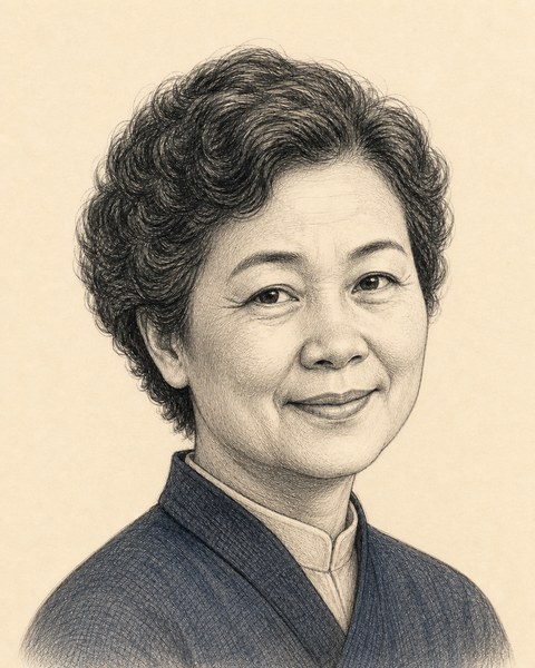 Hand-sketched portrait of Linh Tran