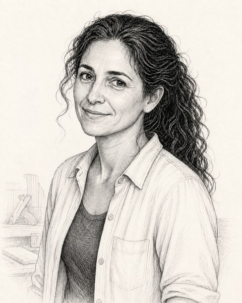 Hand-sketched portrait of Tirzah Amanuel