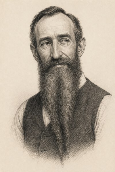 Hand-sketched portrait of Elias Mercer