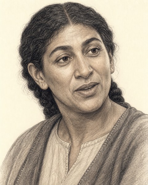 Hand-sketched portrait of Abigail of Carmel