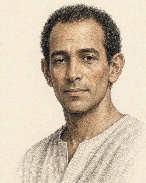 Hand-sketched portrait of Baruch son of Neriah