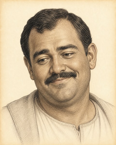 Hand-sketched portrait of Neriah father of Baruch