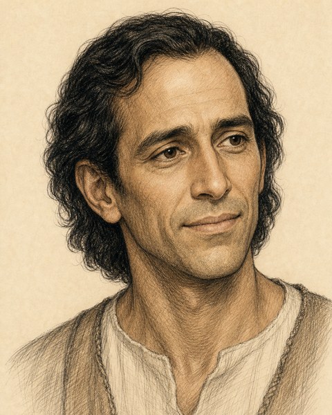 Hand-sketched portrait of Jeremiah son of Hilkiah