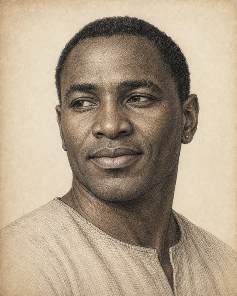 Hand-sketched portrait of Ebed-melech the Ethiopian